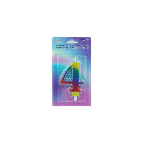 Duhová číselná narozeninová svíčka na dort 4 (9 cm)  C-114_1.jpg
