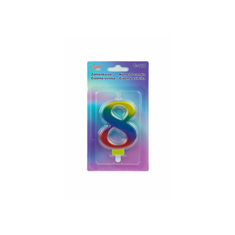 Duhová číselná narozeninová svíčka na dort 8 (9 cm)  C-118_1.jpg