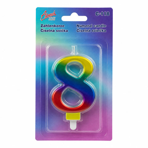 Duhová číselná narozeninová svíčka na dort 8 (9 cm)  C-118_2.png#19052#70c2a8480231