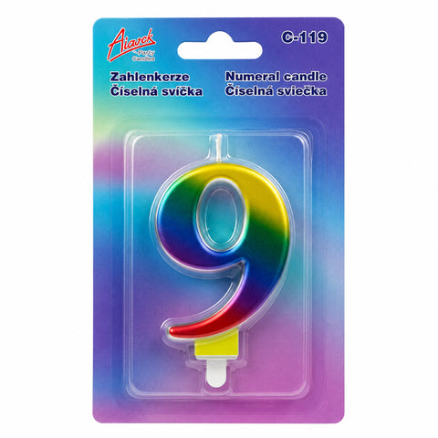 Duhová číselná narozeninová svíčka na dort 9 (9 cm)  C-119_2.png#19055#e9ad56832927