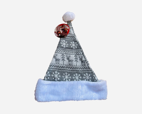 Měkká plyšová čepice SANTA s motivem soba a sněhové vločky SANTA-6_1.jpg