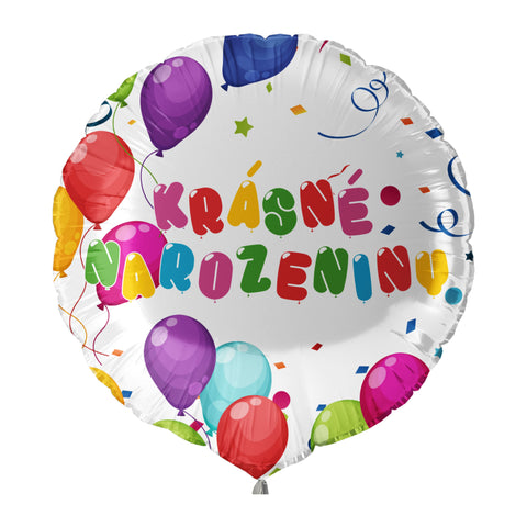 Nafukovací kulatý fóliový balónek Krásné narozeniny CZ F-110_1.jpg