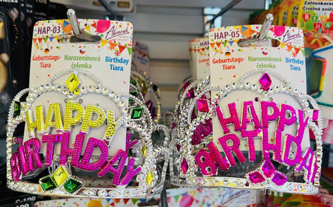 Narozeninová čelenka – korunka Happy Birthday s kamínky  HAP-05_6.jpg