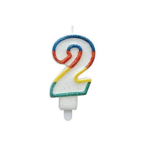 Narozeninová svíčka na dort číslo 2 (9 × 3,5 cm)  C-72.jpg