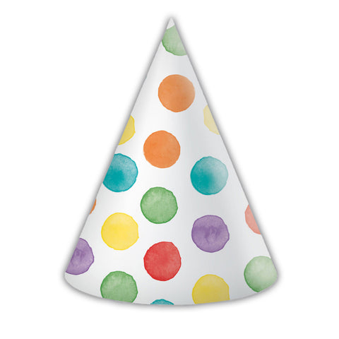 Párty čepičky MULTIWATERCOLOR DOTS 6 ks 93040.jpg
